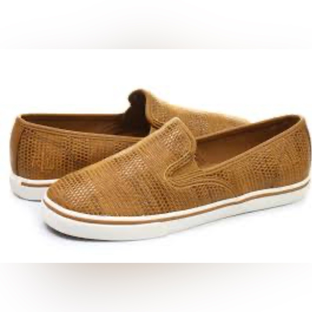 Lauren Ralph Lauren Tan Textured Slip-On Loafers